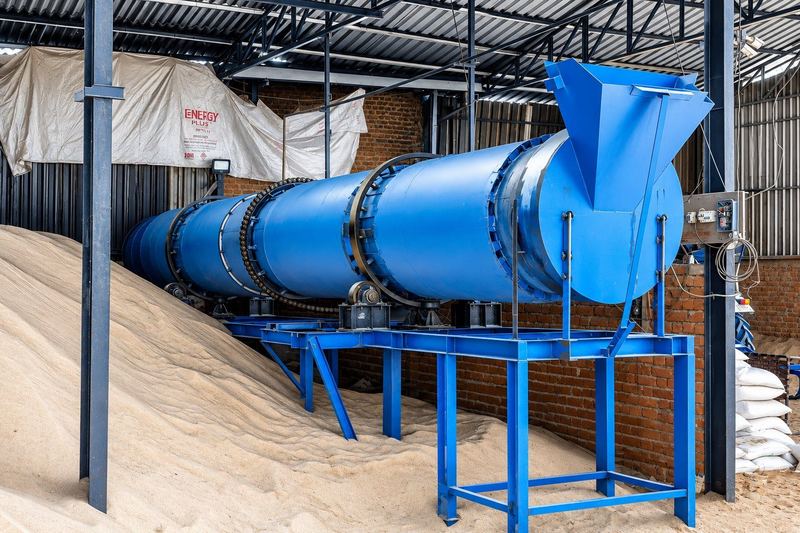 Industrial Rotary Sand Drier at Swastik Sand Gujarat facility